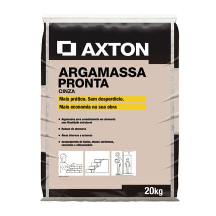 Argamassa Massa Pronta Interno e Externo 20kg Cinza Axton