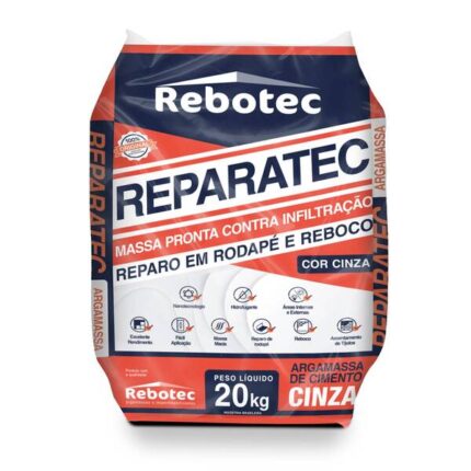 Argamassa Massa de Reparo Interno e Externo 20kg Cinza Rebotec
