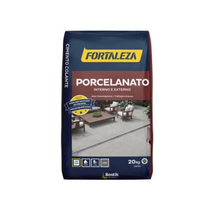 Argamassa Porcelanato Interno e Externo 20kg Cinza Fortaleza