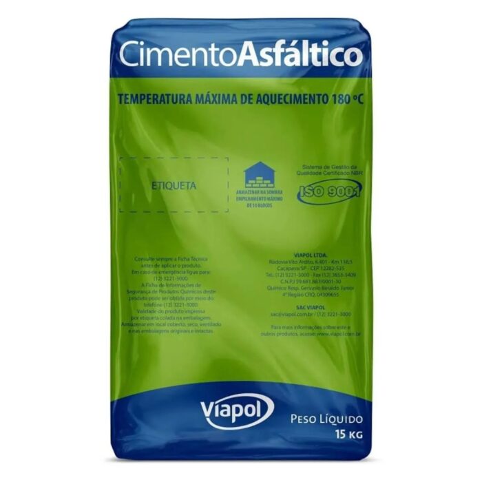 Cimento Asfáltico em Bloco NBR II Preto 15Kg Viapol - Imagem 1